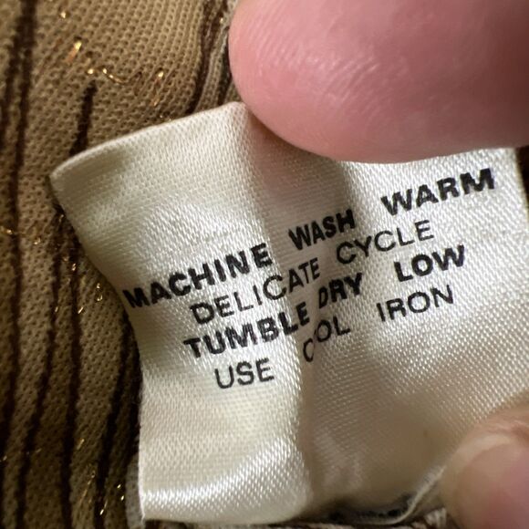 Vintage Ample Togs California Blouse Women 2XL Gold White Relaxed Bell Sleeve - Picture 6 of 16